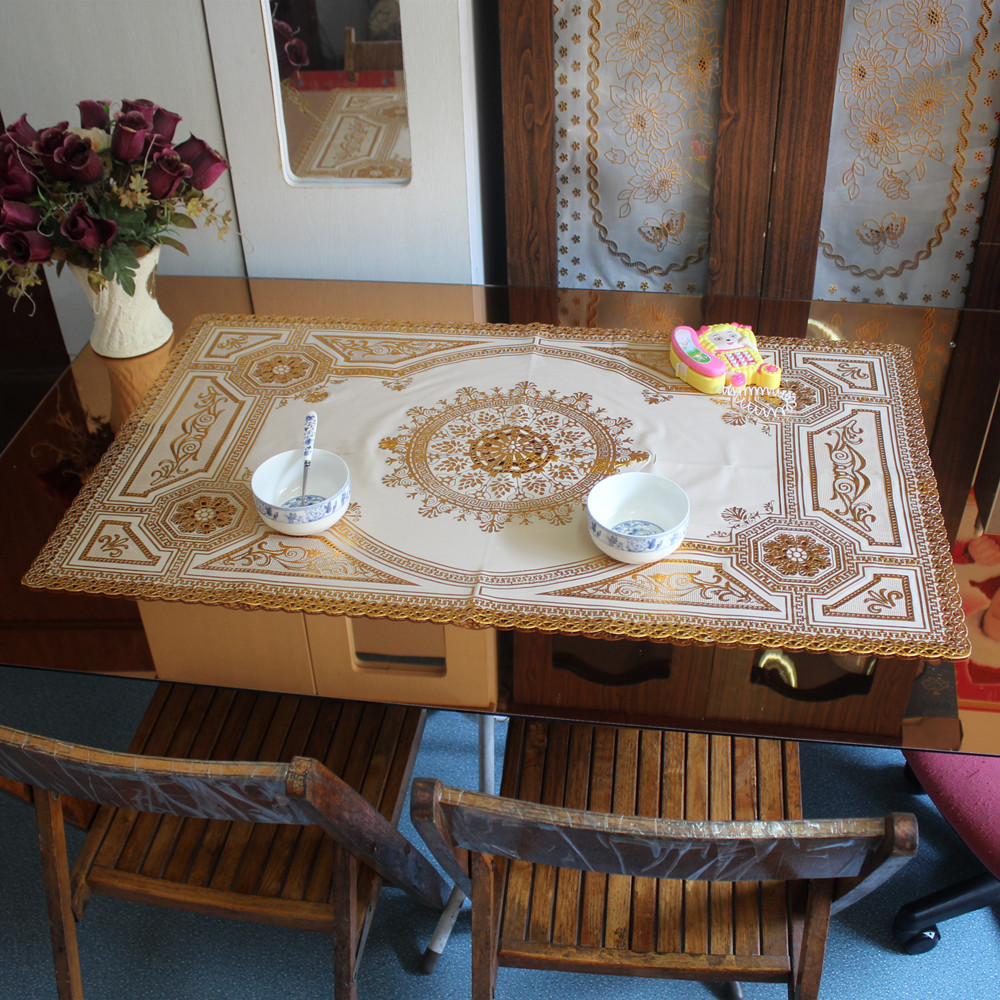 烫金PVC防水防油免洗包邮桌布