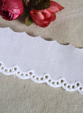 14D日制 白色 高支棉布棉线镂空绣花边3.6公分宽2.5元1米