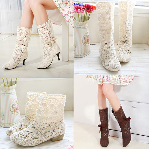 凉靴2021新款春夏季镂空女鞋中筒