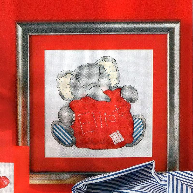小小鱼ANC绣线十字绣套件欧式杂志Crazy85-5小象的枕头 卡通印花