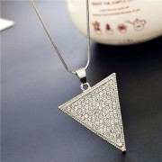 Love Korean triangle long necklace sweater chain women Korea wild fashion jewelry accessory for fall/winter package mail