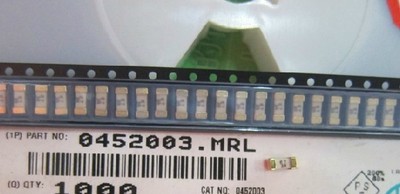 1808贴片保险丝 0452003.MRL 3A 125V全新原装