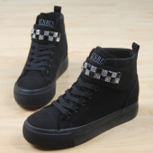 高帮松糕跟厚底保暖休闲内增高女棉鞋 人本棉鞋 韩版 新款 女2024秋季