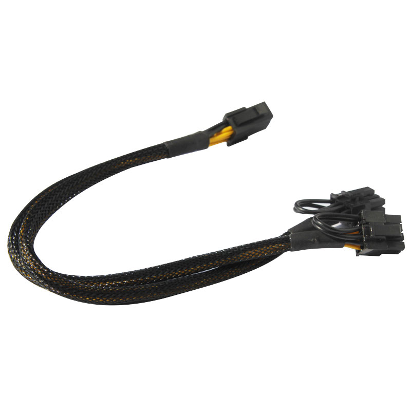 PCI-E graphics 6Pin turn 8pin bis (6 + 2) rotating twin 6pin auxiliary power supply line + power line 6 30cm
