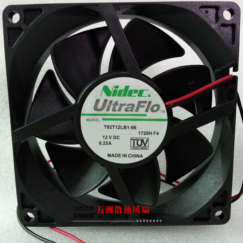 全新 NIDEC 9025 9CM 12V 0.25A 散热风扇 T92T12LB-66 双滚珠