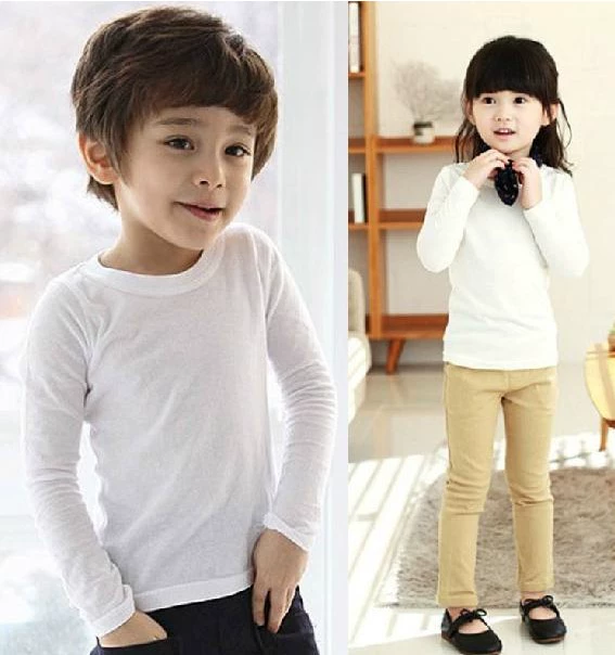 Tiếp thị trực tiếp mùa hè cotton áo sơ mi lớn trẻ em bé trẻ sơ sinh trẻ em ngắn tay t-shirt tinh khiết trắng boy girl t-shirt