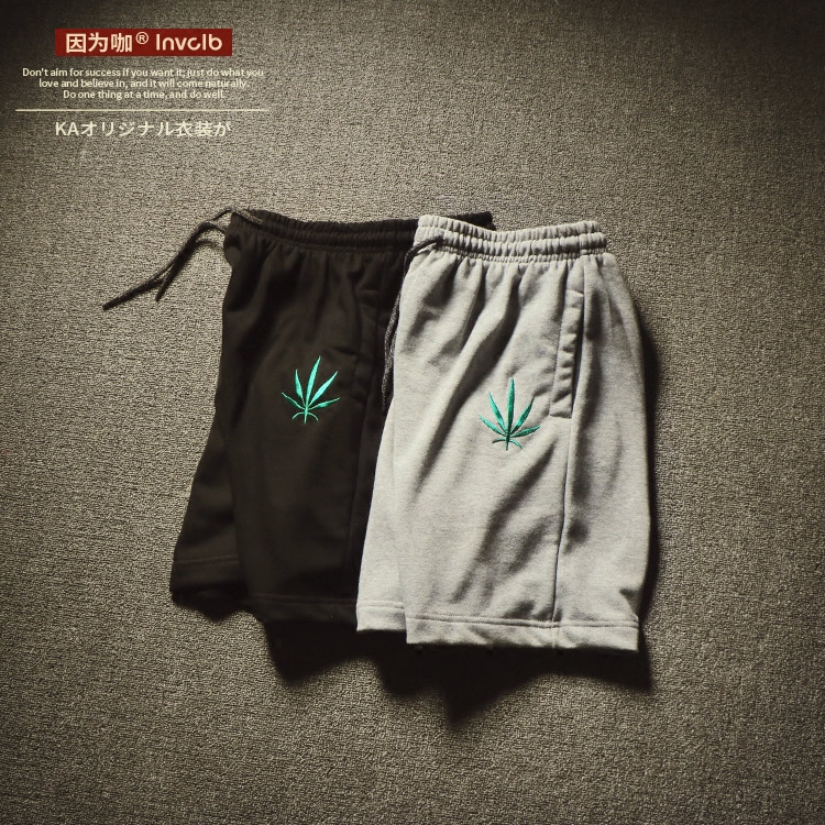 欧美西海岸街头潮牌休闲沙滩卫裤ulzzang原宿风港风麻叶短裤 男女|ruв категории Мужская одежда, брюки - от Buy2taobao.com для оказания профессиональной услуги покупки агента Taobao