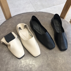 韩版复古方头chic单鞋