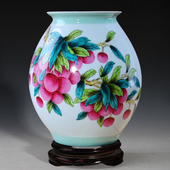 陶瓷花瓶 荔枝 带收藏证书 高档名人名作金喜手绘 景德镇陶瓷器