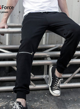 Ares＆Force2016秋装休闲长裤 欧美街头卫裤修身运动男 大码潮裤