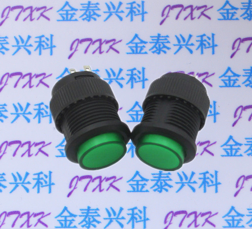 新款绿色 R16-503AD 带灯自锁开关按钮开关/ 圆形16MM 3A/250V