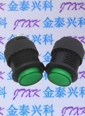 新款绿色 R16-503AD 带灯自锁开关按钮开关/ 圆形16MM 3A/250V
