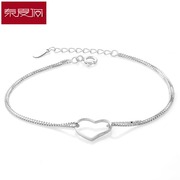 Sweet female Korean new year heart bracelet 925 Silver jewelry simple birthday hypoallergenic fashion