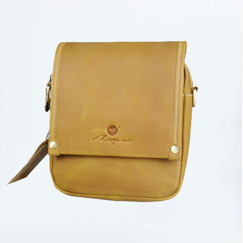 真皮男包中包新款欧美时尚休闲头层牛皮男女单肩包斜挎包小包胸包