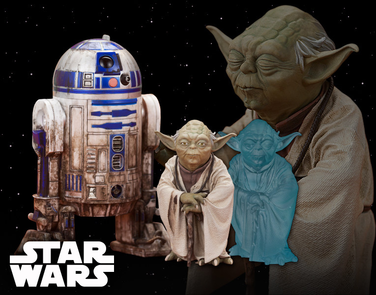 热血玩具模型手办 寿屋 artfx  星球大战 尤达大师 r2-d2 机器人