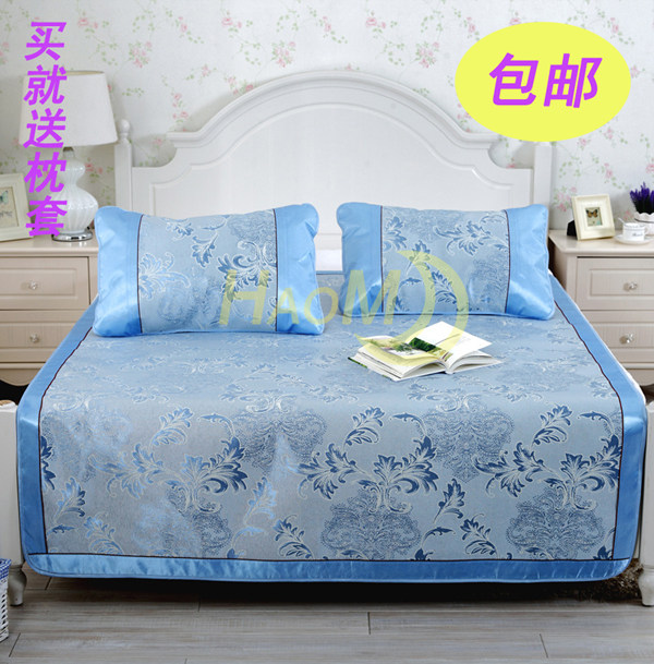 包邮可折叠冰丝藤草席凉席三件套空调席单双人1.5米1.8米