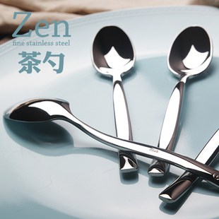 Zen帧牌茶勺茶匙茶更搅拌勺调羹 加厚不锈钢爵士精品外贸出口德国