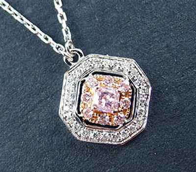 公主方形粉钻项链垫形彩钻项链粉钻锁骨链钻石项链钻石链18K现货,珠宝/钻石/翡翠,颈饰,淘宝优惠券,粉丝福利购,淘宝优惠卷