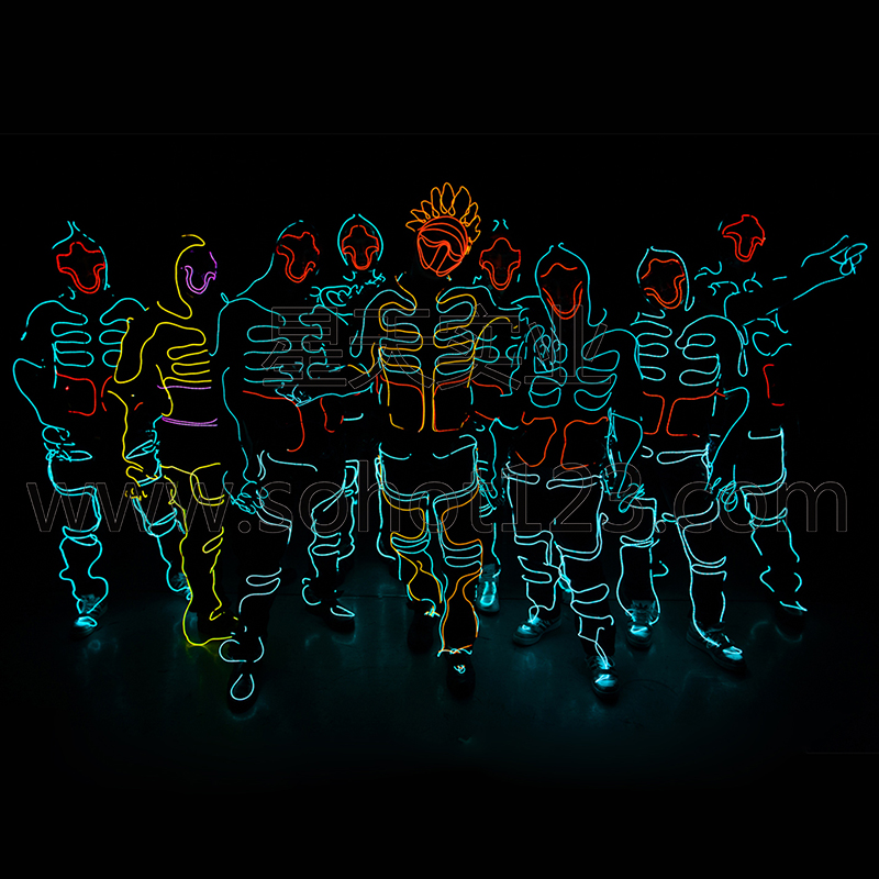 包邮公司酒吧学校夜场精品 伪品无双荣誉出品EL冷光线荧光舞表演