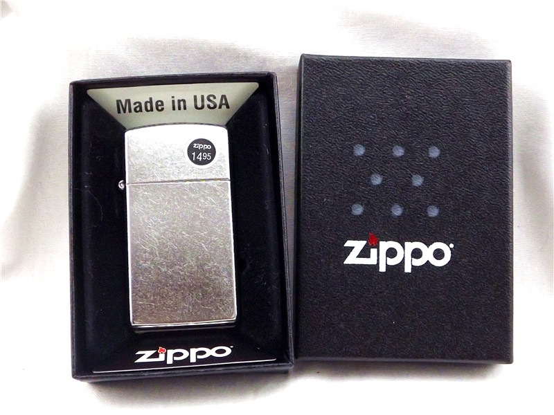好品未使用花沙光板窄机 耐磨款式 正品zippo二手美国打火机保真