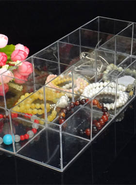 冲冠促销ps10无盖透明塑料收纳盒化妆首饰盒桌面整理盒橱窗展示盒