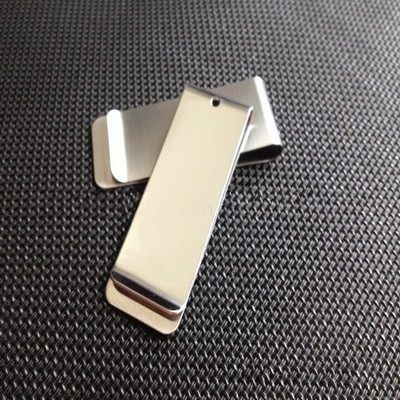 精品 创意超薄不锈钢钱夹 带孔宽长款 男女士金属钱夹钱包票据夹