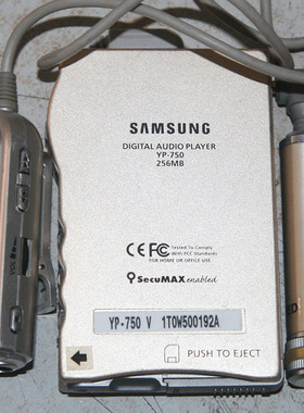 X 原装samsung三星yp-750 256m全金属经典mp3经典带线控