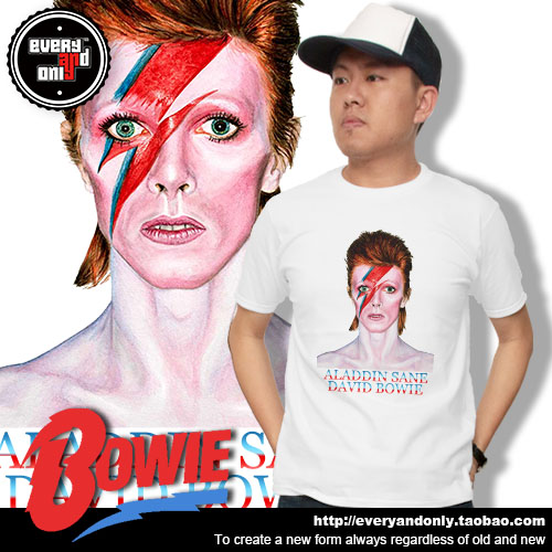 david bowie大卫鲍威摇滚教父aladdin sane美式朋克活力圆领t恤衫