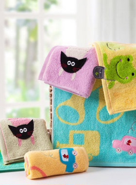 金号正品 纯棉可爱卡通小毛巾 T1183/4/5H 全棉中/童巾 柔软吸水