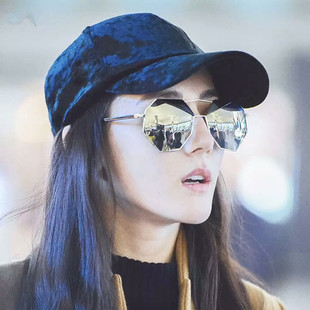 奔跑吧兄弟迪丽热巴同款墨镜左岸潇不规则韩版开车鹿晗太阳眼镜