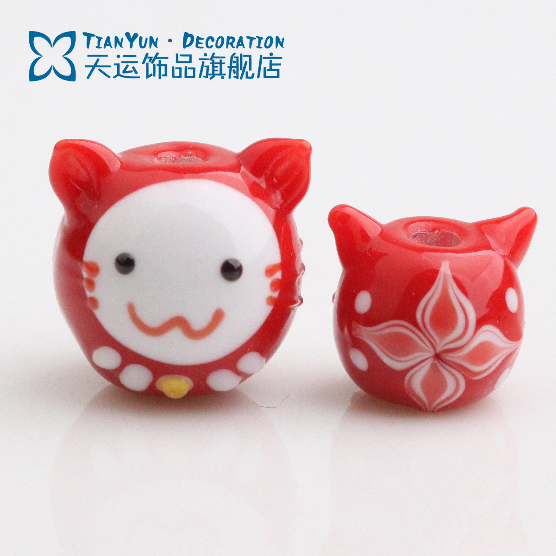 山水名物日式琉璃珠 精品小猫琉璃珠 山水猫 日式喜猫 招财猫
