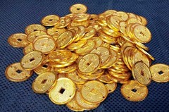 直径2.5、3.8、6、7、8、12、17、24、28CM金币塑料铜钱 塑料金条