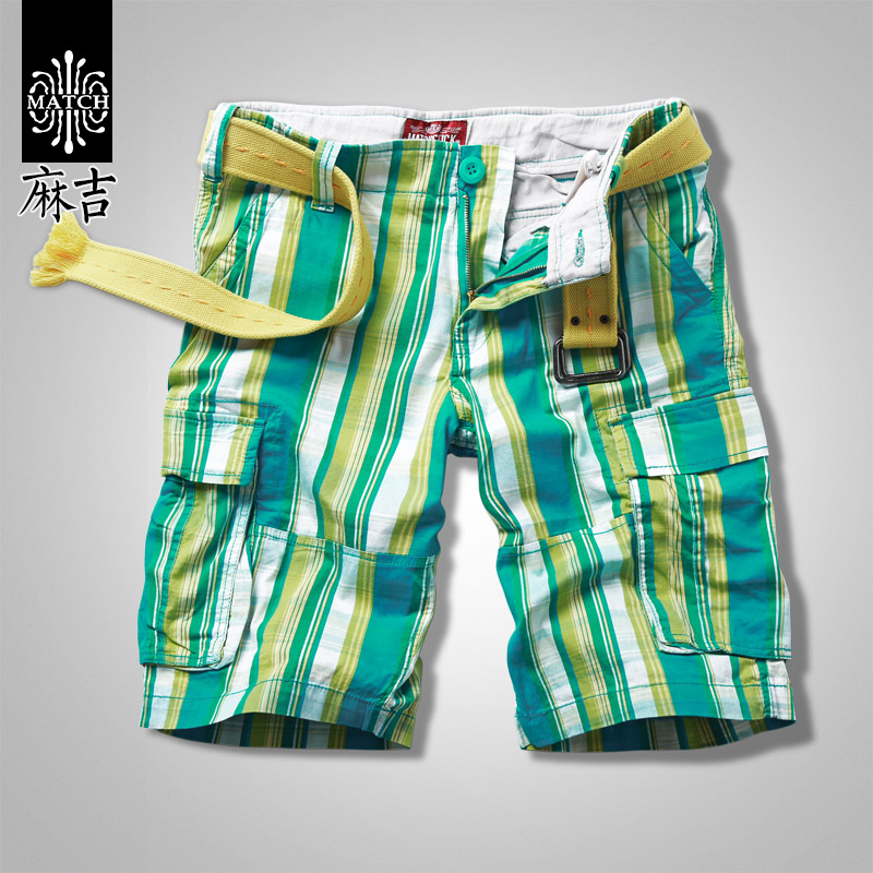 match麻吉格子短裤男大码工装短裤休闲多袋中裤男士五分裤潮S3621|ruв категории Мужская одежда, брюки - от Buy2taobao.com для оказания профессиональной услуги покупки агента Taobao