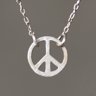 925纯银手工定制银饰 反战项链女 男 个性吊坠欧美日韩锁骨链包邮