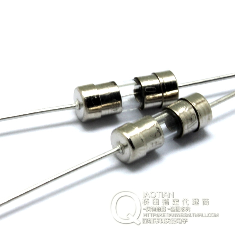 3.6*10保险丝 6.3A 250V 快断 F6.3A 带引线/引脚保险丝(20只)