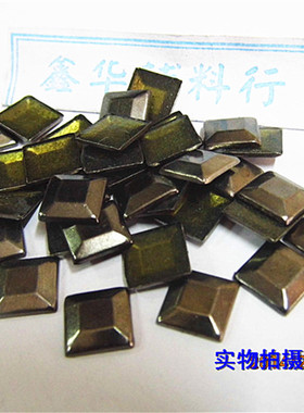 diy四方形铆钉美甲烫钻