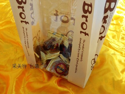 T024开窗面包袋进口牛皮切片吐司袋/西点淋膜包装袋100/200个包邮