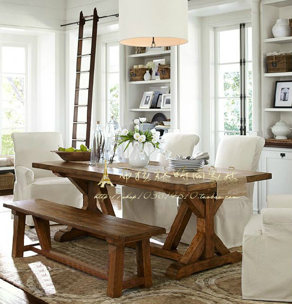 American style rural Small apartment dining table and chair combination Retro table Weathering Do the old Bench Meals stool French To fake something antique furniturein the Residential furniture , Tables , Dining table  category - from Buy2taobao.com to provide professional Taobao agent buy service