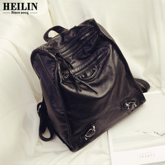 Hey, Linda bag College wind simplicity vintage washed leather backpack Korean casual backpack motorcycle bag