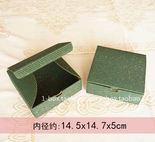 盒烘焙盒礼盒西点饼干盒绿色瓦楞纸盒盒子现货 4粒装 中秋月饼包装
