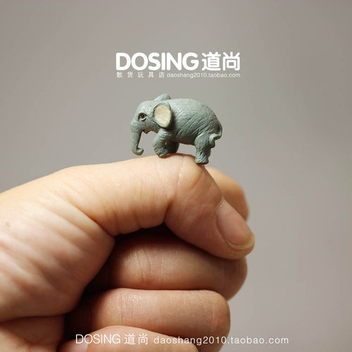 外贸迷你版超小号灰色仿真动物