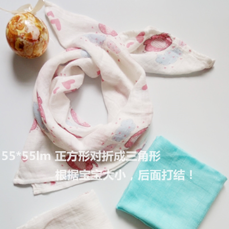 加大号宝宝ins口水巾婴儿围脖三角巾韩版新生儿围嘴围兜春秋竹棉