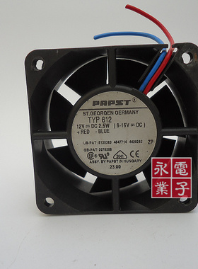 原装德国EBM PAPST TYP 612S 6025 12V 2.5W 6厘米 散热风扇