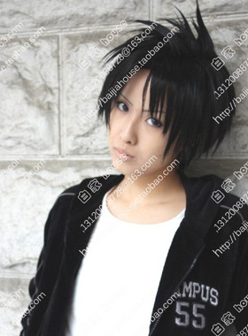 COS假发 疾暴执行部  时任稔 黑色翻翘造型短发 cosplay动漫假发