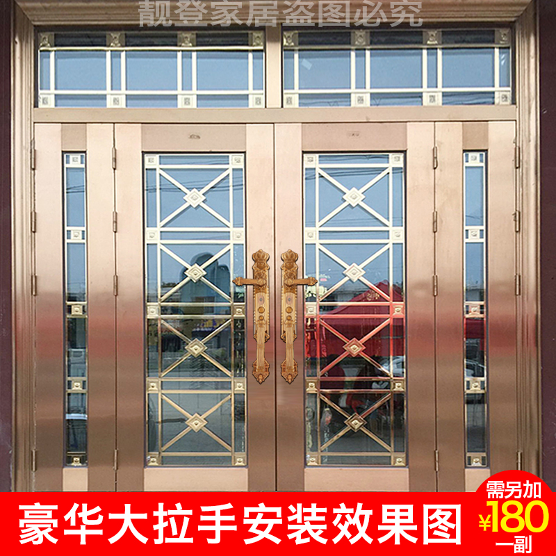 不锈钢门 304不锈钢防盗门不锈钢单门不锈钢大门双开门白钢门家用