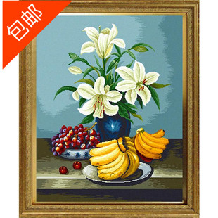 尚美绒绣 毛线绣 半针绣 绒线绣 静物系列 香水百合 正品手工艺品