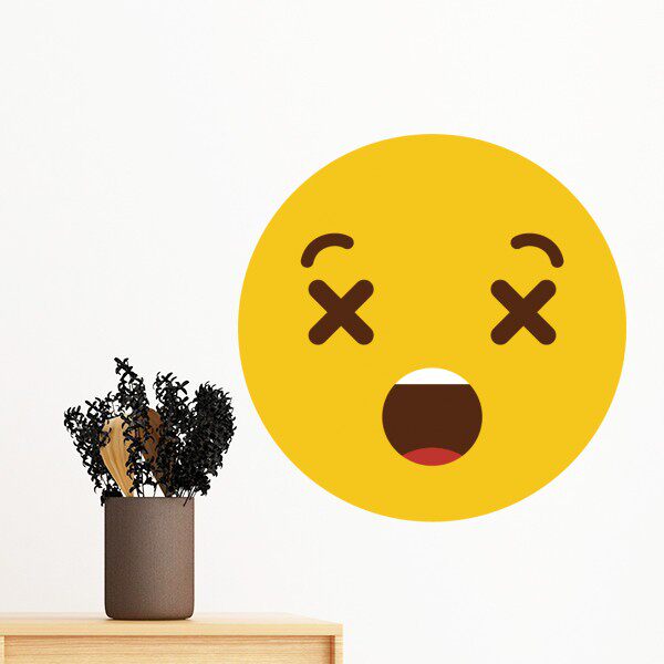 困惑懵逼黄色可爱卡哇伊聊天网聊表情包插画图案装饰画可移除贴画