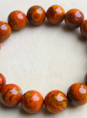 天然北票战国红手链女玛瑙手串