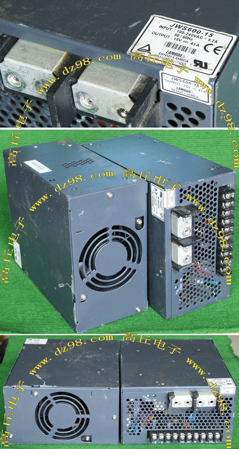 进口拆机电源 LAMBDA JWS600-15 15V 43A 600W 带风冷风扇