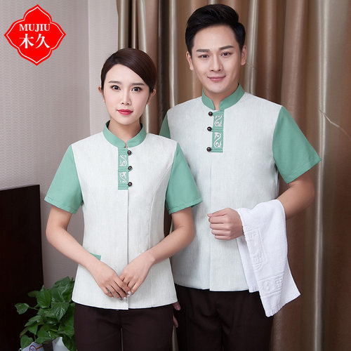 酒店客房保洁服短袖女饭店宾馆保洁员工作服夏装男物业阿姨PA制服